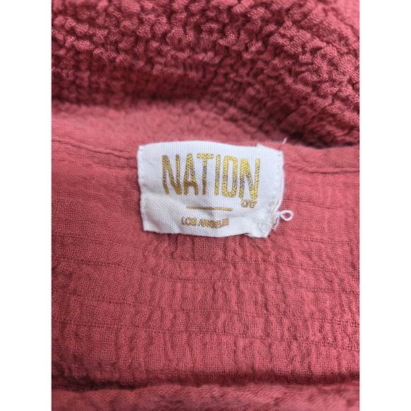 Nation LTD Rose Crêpe Batwing Sleeve Top L Excellent - Picture 5 of 7